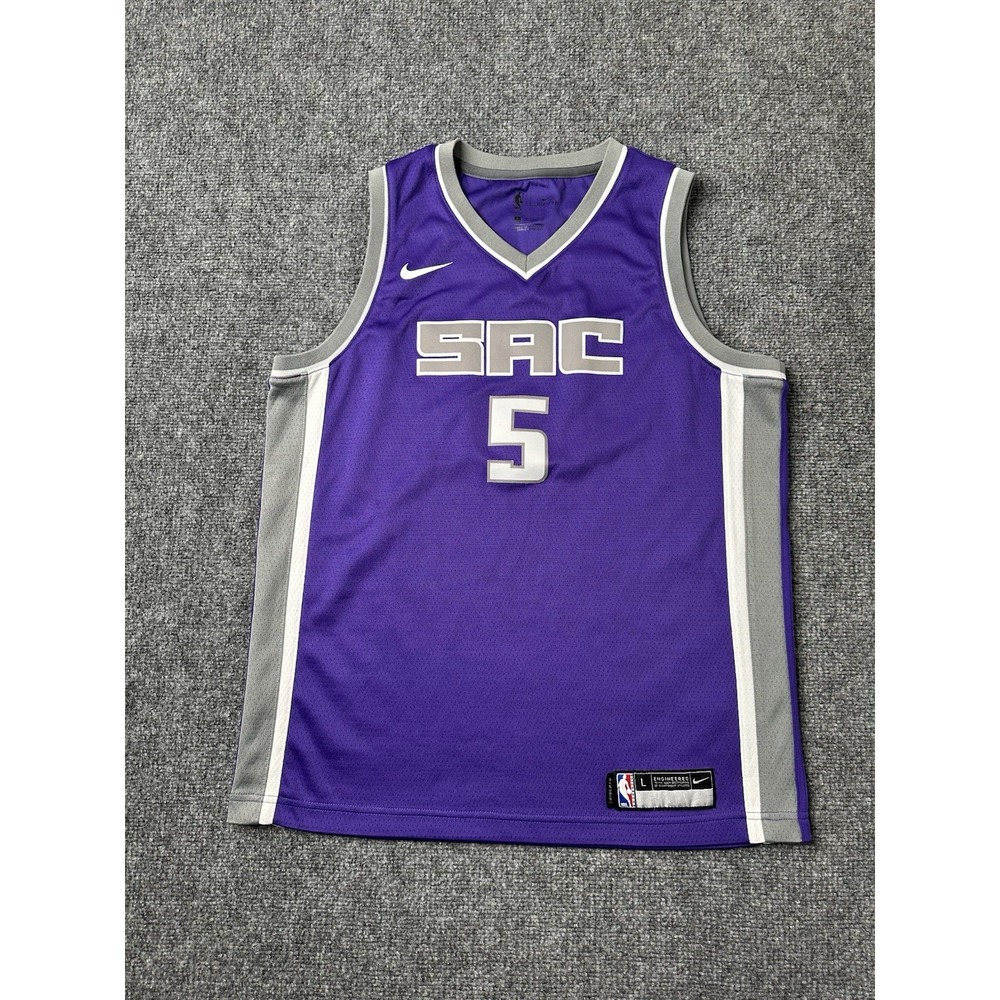 Boys Basketball Nike Sacramento Kings Fox Purple Jersey, Size L 14-16